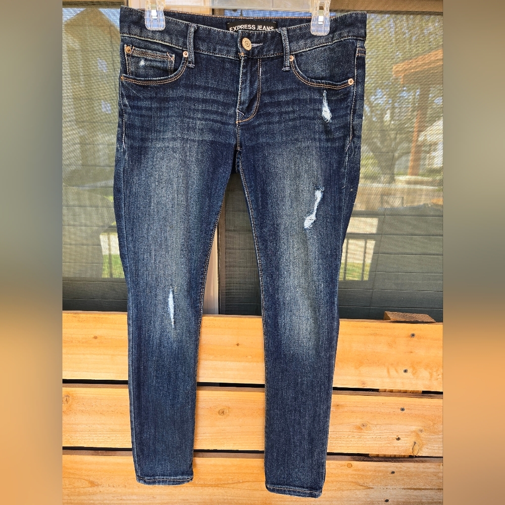 Express Dark Blue Skinny Jeans/Leggings